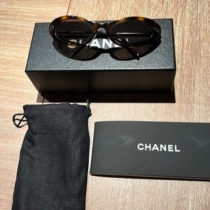 Authentic Chanel cats eye tortoise shell sunglasses